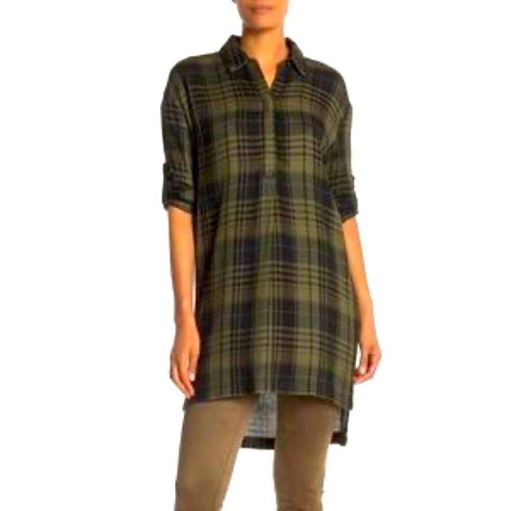 Cathrine Malandrino Green Flannel Tunic
